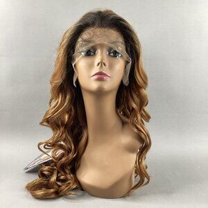 Perfect Hairline Charisma Long Wavy #DR2/ Golden Amber Brown Synthetic Lace Wig